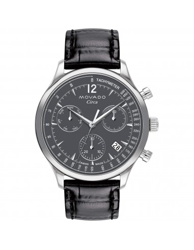 Movado Men's Watch - Heritage Circa Chronograph Grey Dial Leather Strap | 3650163 Voir les baskets