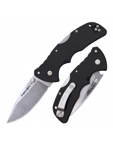 Cold Steel Folding Knife - Mini Recon 1 Spear Point Blade Black Handle | CS27BAS la colonne vertébrale