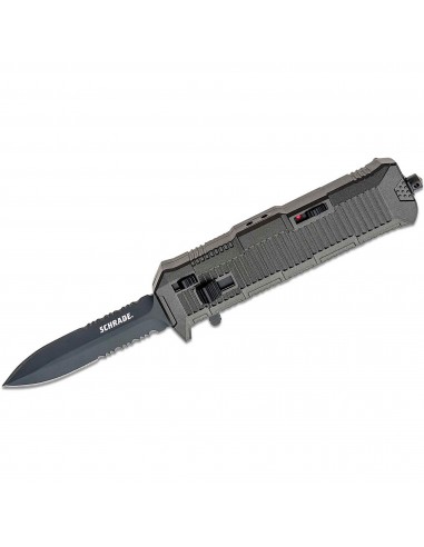 Schrade Knife -Viper OTF Black Double Combo Edge Spear Point Steel Blade | SCHOTF8BS la chaussure