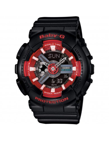 Casio Women's Watch - Baby-G Red and Black Dial Resin Strap | BA110SN-1A votre