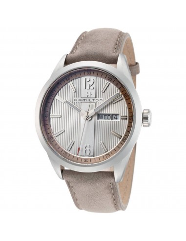 Hamilton Men's Watch - Broadway Day Date Quartz White Dial Grey Strap | H43311915 votre