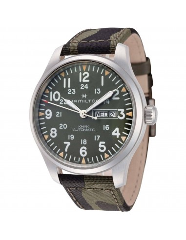 Hamilton Men's Watch - Khaki Field Automatic Green Dial Textile Strap | H70535061 Vous souhaitez 