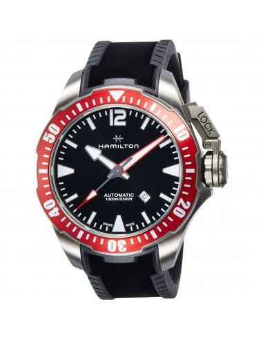 Hamilton Men's Watch - Khaki Navy Frogman Automatic Black Rubber Strap | H77805335 Toutes les collections ici