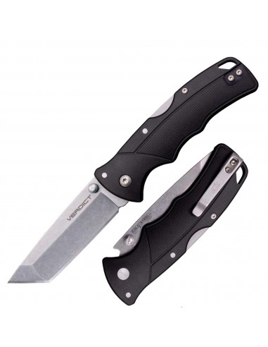 Cold Steel Folding Knife - Verdict 3 inch Tanto Blade Black GFN Handle | CSC3TSS de technologie