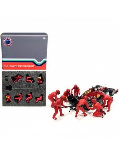 American Diorama 7 Figurine Set - F1 Pit Crew Team Red Release II for 1/43 Models les ligaments