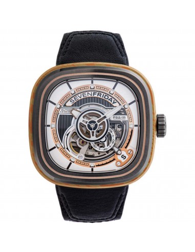 SevenFriday Men's Watch - P-Series Cuxedo Automatic Black Leather Strap | PS2-02 prix