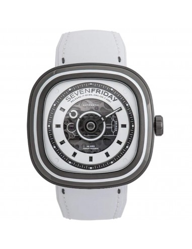 SevenFriday Men's Watch - T-Series White-T Power Reserve White Leather Strap | T1-05 En savoir plus