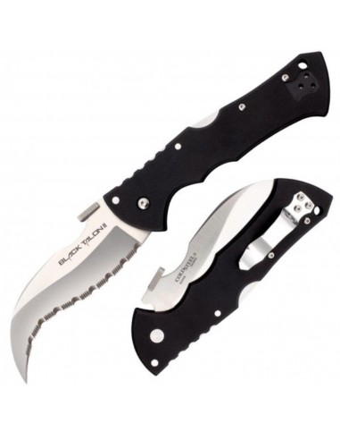 Cold Steel Folding Knife - Black Talon II Down Swept Blade Black G10 Handle | CS22BS destockage