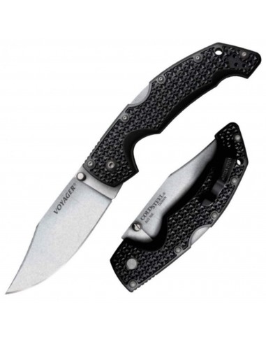 Cold Steel Folding Knife - Clip Point Style Steel Blade Black Griv Ex Handle | CS29AC d'Europe débarque