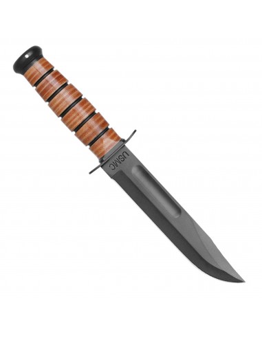 Ka-Bar Fighting Knife - USMC The Legend Plain Blade with Leather Handle | KB1217 Comparez et commandez 