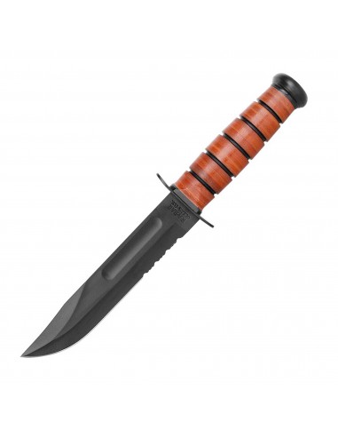 Ka-Bar Fighting Knife - Army The Legend 7 inch Combo Blade Leather Handle | KB1219 meilleur choix