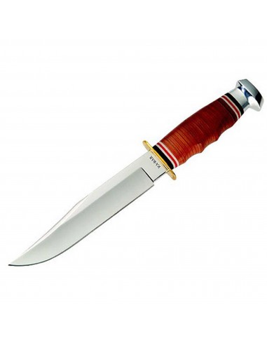 Ka-Bar Hunting Knife - Bowie Fixed Clip Point Blade Stacked Leather Handle | KB1236 livraison et retour toujours gratuits