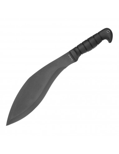 Ka-Bar Machete Knife - Black 1085 Carbon Steel Kukri Blade Kraton G Handle | KB1249 Paris Déstockage Promo