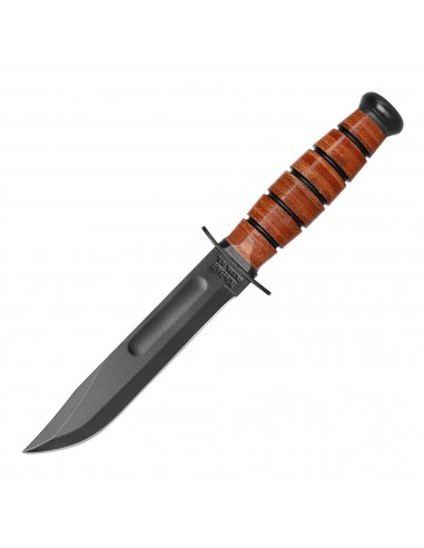 Ka-Bar Fixed Knife - Short USMC Black Clip Point Blade Brown Oval Handle | KB1250 en ligne