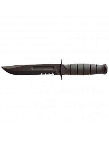 Ka-Bar Fighting Knife - Short Black Serrated Edge Blade Kraton G Handle | KB1257 pas cher