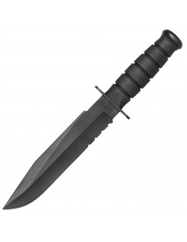 Ka-Bar Fighting Knife - Partially Serrated Clip Point Blade Kraton G Handle | KB1271 hantent personnes