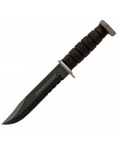 Ka-Bar Fighting Knife - D2 Extreme Powder Coated Black Serrated Fixed Blade | KB1283 50% de réduction en Octobre 2024