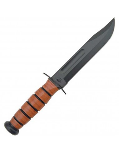 Ka-Bar Fighting Knife - US Army Full Size Plain Edge Blade Leather Handle | KB5020 Le MVP de beaucoup