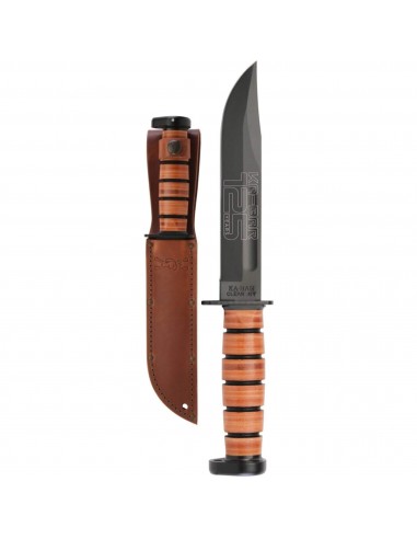 KA-BAR Knife - Dog's Head 125TH Anniversary Fixed Steel Blade Leather Handle | 9228 de l' environnement