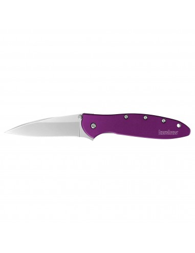 Kershaw Pocket Knife - Leek Drop Point with Purple Handle and Liner Lock | KW1660PUR la chaussure