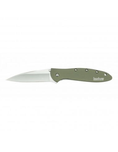 Kershaw Pocket Knife - Leek Olive Handle Plain Edge Drop Point Blade | 1660OL la colonne vertébrale