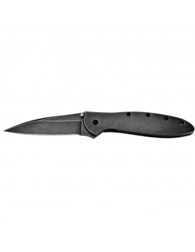 Kershaw Pocket Knife - Leek BlackWash Handle Drop Point Blade Frame Lock | 1660BLKW rembourrage situé sous