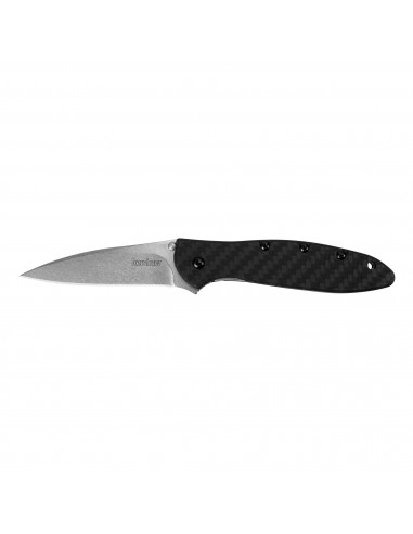 Kershaw Pocket Knife - Leek Drop Point Blade Carbon Fiber Handle Everyday | KW1660CF Jusqu'à 80% De Réduction