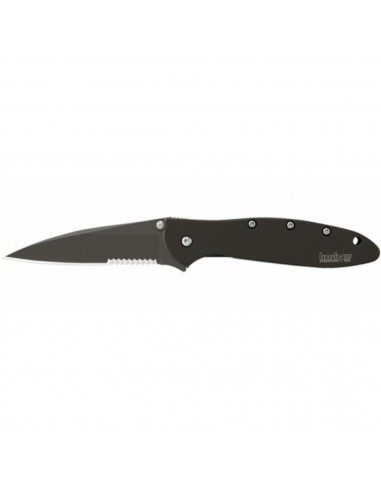 Kershaw Pocket Knife - Leek Serrated Drop Point Blade Black Handle | 1660CKTST en ligne des produits 