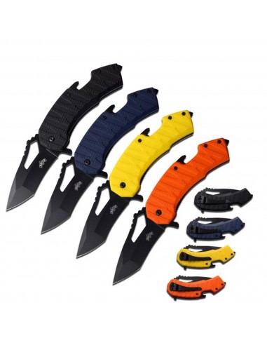 Master USA Knives - Tanto Steel Blade 4 Color Spring Assisted, Dozen Pack | MU-A058 destockage