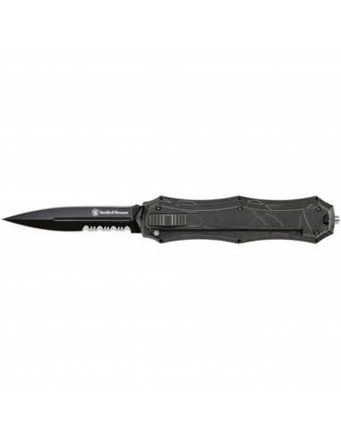 Smith and Wesson OTF Knife - Black Dagger Style Blade Finger Actuator | SWOTF9BS 2023