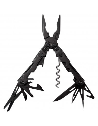 SOG Mini Multi-Tool - PowerLitre Black Stainless Steel with 17 Tools | PL1002-CP s'inspire de l'anatomie humaine