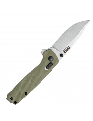 SOG Knife - Terminus XR Olive G10 Handle Stainless Steel Blade Folding | TM1022-BX brillant des détails fins